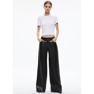 Alice + Olivia Trish Faux Leather Wide Leg Pants – Size 4
